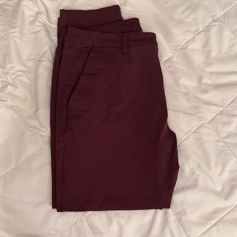 BYLT Basics Men's Everyday Pant 2.0 Rich Burgundy Chinos